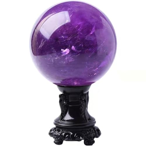 Boule de cristal améthyste avec support pour harmoniser l'ambiance de votre salon de maison