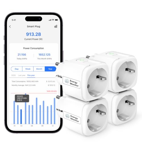 Meross Enchufe Inteligente WiFi con Medición de Consumo y Temporizador, 16A