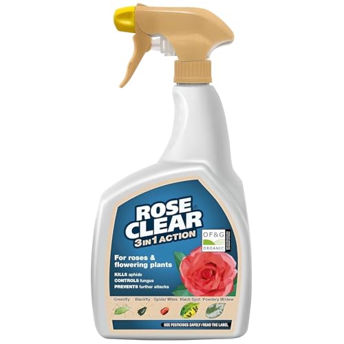 HOCHSTE Rose Clear 3-in-1 Ready to Use Spray Controls Blackspot Rust & Mildew Fungicide Insecticide & Acaricide for Roses & Ornamental Plants Fast-Acting Garden Pest 800ml