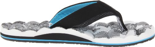 Image of Volcom Men's Recliner Sandals - Water-Friendly Flip Flops with Recliner Comfort Foam Footbed, Black Combo, 10