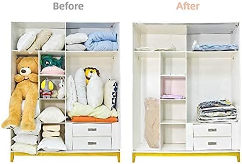 Vacuum Storage Bags 12 Pack Premium Reusable Double Zip Seal 80% Space Saver Vacuum Compression Bags for Clothes Pillows Blankets Duvets Bedding Travel Moving AirTight Sealer (4M, 4L, 4J)