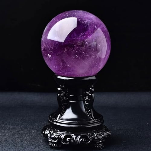 Sphère en améthyste violette avec socle idée cadeau originale de décoration