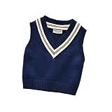 MiliMaDa Boys Girls Sweater Vest for Baby Sweater Vest Sleeveless Cable Knit Pullover Sweater (Dark