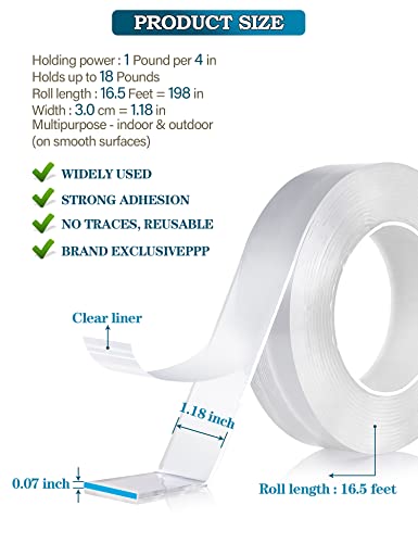 STUAKO-Double-Sided-Tape-Heavy-Duty-165-FT-x-118-in-Removable-Washable-Reusable-Gel-Tape-Strips-for-Kitchen-Living-Room-Office