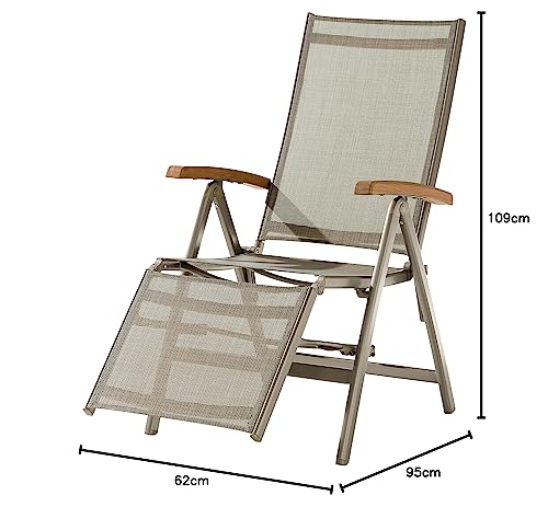 Fauteuil de jardin confortable SIEGER avec repose-pieds intégré - 4