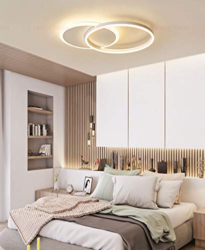 Lampe de plafond LED dimmable pour chambre lustre moderne dore 36W