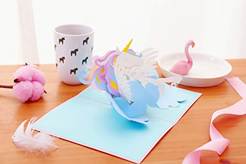 Liif Magical Unicorn 3D Greeting Pop Up Card For All Occasions, Valentines Day Card, Mothers Day Card, Baby Shower, Happy Birthday Card For Girl, Daughter, Kids, Granddaughter, Wife (Unicorn) #TOP4