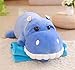 Juguete de peluche de hipopótamo lindo realista grande Almohada cómoda Cojín Almohada Muñeca de peluche creativa Regalo de juguete para niños Hyococ (Color: Muñeca azul)