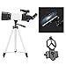 HUIBBGO Telescopio astronomico per Principianti, telescopio catadiottrico per Bambini da 80 mm, cannocchiale da osservazione Portatile monoculare per Bambini, rifrattore Bianco, D immagine