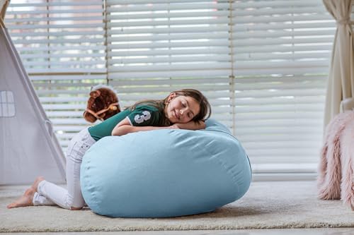 Wekapo Stuffed Animal Storage Bean Bag Chair Cover for Kids | Stuffable Zipper Beanbag for Organizing Children Plush Toys Large Premium Cotton Canvas (Solid Lightblue, X-Large) by WEKAPO - Image 7