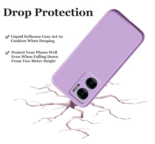 Image of A rtistque Liquid Silicone Back Cover Case for Redmi 11 Prime 5G Shockproof TPU Soft Flexible with Camera Protection - Purple