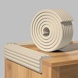 Baby Proofing Edge & Corner Guards, 6.5FT Soft Foam Bumpers with Strong Adhesive for Furniture, Table, Desk & Fireplace (Beige)