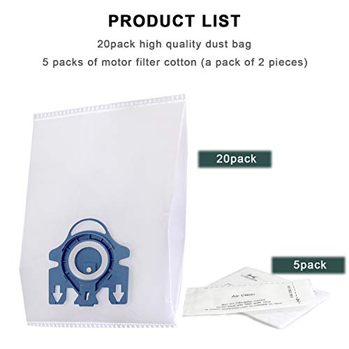 Bolsas de substituição BIHARNT Airclean GN 3D compatíveis com Miele S2, S5, S8, Classic C1, Complete