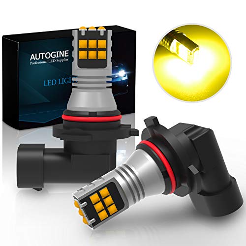 AUTOGINE H10 9145 LED Fog Light Bulbs, 2600 Lumens Extremely Bright 3030-SMD 9140 9045 9155 LED Bulbs for Auto Motorcycle Cars Trucks SUV Fog DRL Lights(3000K Golden Yellow)
