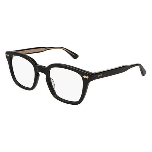 Gucci GG 0184O 001 Black Plastic Square Eyeglasses 50mm