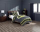 Superhero Bedding Set with Beach Towel, Fleece Blanket, Bedspread Set, and Curtain Set for Kids - Marvel, DC Comics, Justice League, and Avengers Theme (Twin Grey Comforter Set)