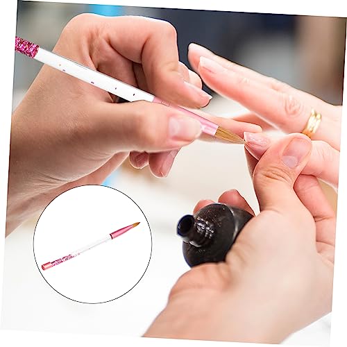 minkissy Caneta De Manicure Caneta De Unhas Ferramentas De Arte De Unhas Construtor Gel Escova Ponto