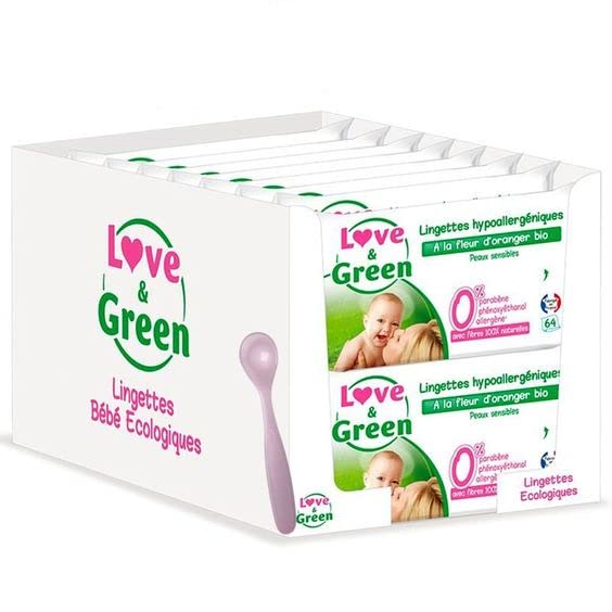 Love & Green - Pack de 64 toallitas...