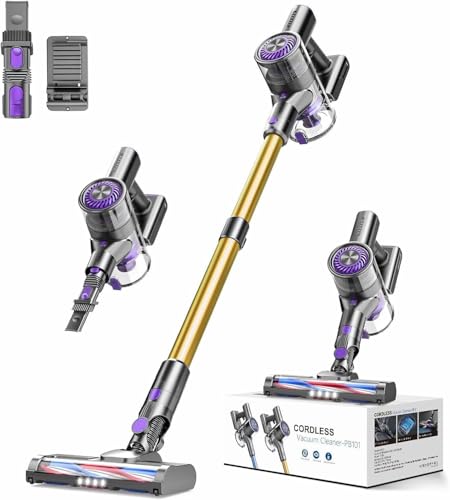 Image of MBTTODF Cordless Vacuum Cleaner,Self-Standing Vacuum Cleaners for Home,Powerful Suction Stick Vacuum Cordless Rechargeable with LED Touch Screen Lightweight Vacuum for Pet Hair Carpet