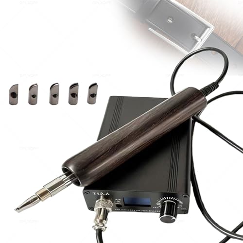 DPLXQPP Elektrische Heißpress-Kantenbearbeitungsmaschine Für Leder,Mit M5-Gewindeanschluss & 5 Austauschbaren Bügelköpfen,Digitale Anzeige,Einstellbar 40-700°c,Izum Versiegeln,Bügeln Von Leder B