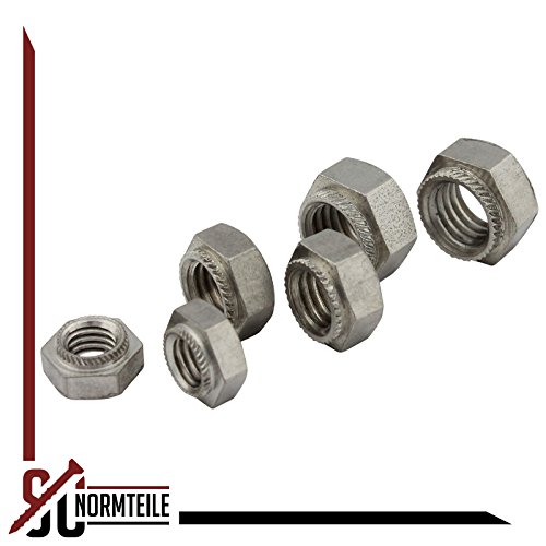 Sechskant-Einpressmuttern/Setzmuttern - M6 - (25 Stück) - aus rostfreiem Edelstahl A2 (V2A) - Schlagmutter - Niro - SC9120 | SC-Normteile®
