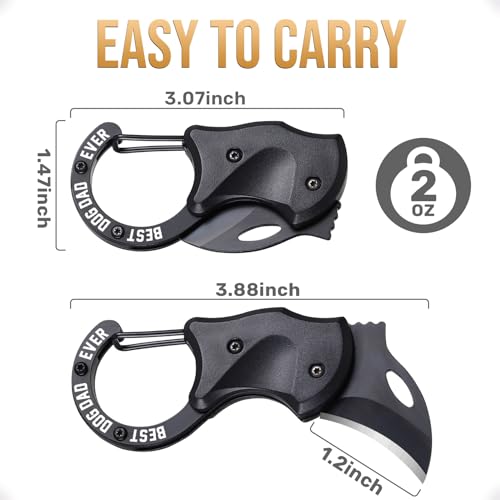 Image of OOPERAY Dog Dad Gifts for Men Fathers Day, EDC Box Cutter-BEST DOG DAD EVER, Fathers Day Birthday Gifts, EDC Gadget Gift for Camping Hiking Fishing