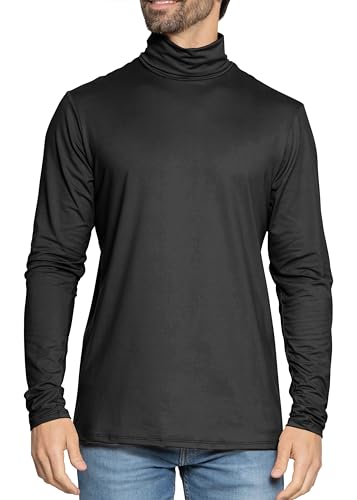 STRETCH IS COMFORT Men's Long Sleeve Turtleneck Black Medium