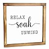 Relax soak unwind sign 12×12 inchsoak wash relax sign decor relax sign wall decor relax soak unwind wall art bathroom bathroom decor wall art relax wood sign bathtub relax sign  urban country home decor
