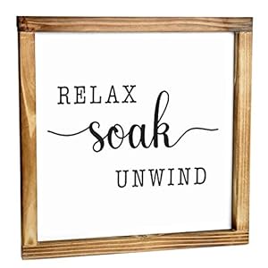 Relax soak unwind sign 12×12 inchsoak wash relax sign decor relax sign wall decor relax soak unwind wall art bathroom bathroom decor wall art relax wood sign bathtub relax sign  urban country home decor
