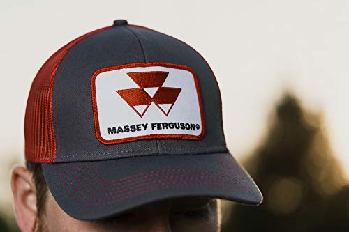 J&D Productions, Inc. Massey Ferguson Tractor Hat, Gray With Red Mesh Back #TOP2