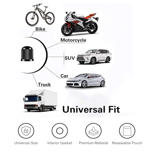 10PCS Dust Caps for Car Tyres – Tyre Valve Caps with O-Ring Seal, Universal Airtight Tire Valve Stem Cap for Cars, SUV, Motorcycle, Bike & Truck, Screw-On Black Cap, Premium Universal Stem Dust Covers - Image 3