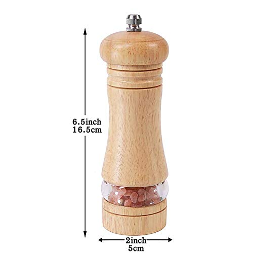 Foto von Salz Pfeffermühle, Gewürzmühle Pfeffermühle und Salzmühle mit Verstellbarem Keramikmahlwerk, salz und Pfeffer mühle, Auch als Moderne Salzmühle Chilimühle, aus Holz (B)