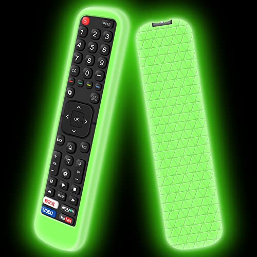 Housse Coque en Silicone Compatible avec Hisense Télécommande EN2X27HS EN2BI27H EN2BO27H EN2A27 Control, Antidérapant Étui de Protection pour Hisense TV Remote (Glow Green)