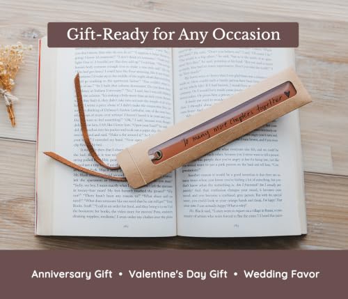 Engraved Leather Bookmark for Her