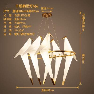 Top factory Lustres d'intérieur, Lustre en Papier d'oiseau Compatible avec Cuisine Salle à Manger Salon Origami Papier métal Suspendu Lampe Lustre Avize de Salon Moderne Lustre de Salon Moderne