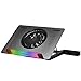 FABAX Chłodnica do laptopa, podstawka chłodząca pod laptop, wykonana z aluminium, z podświetleniem RGB, do gier i laptopów, na biurko, zasilany przez USB, wentylator do notebooka, chłodzenie