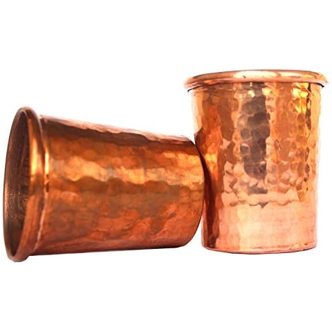 De Kulture Works™ Hand Hammered Pure Copper Short Cup Set of 2 Cover