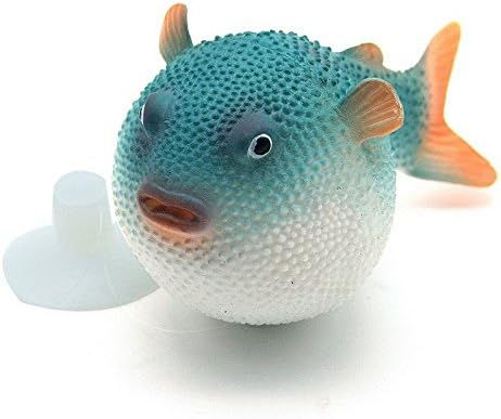Artificial Puffer Fish for Aquariam with Blue sucker