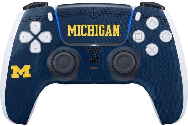 Skinit Decal Gaming Skin Compatible with PS5 Controller - Officially Licensed University of Michigan M Logo Yellow Design