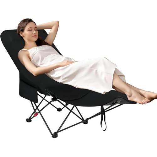 Image of 3-Position Reclining Camping Chair | Adjustable High Back Folding Chair | Portable Lightweight Outdoor Chair for Picnic & Fishing | Color May Vary