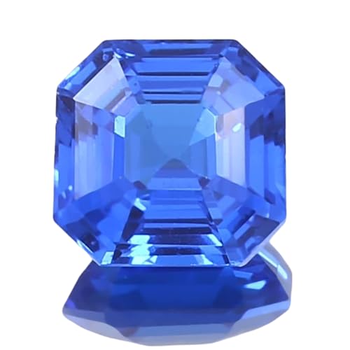 Spinelle bleu de Ceylan naturel de coupe Asscher 9x9mm pour création de bijoux