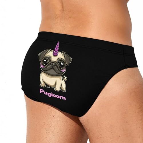 Pugicorn Mens Swim Briefs Quick Dry Triangle Trunks Swimsuit Swimming Bikini Swimwear3