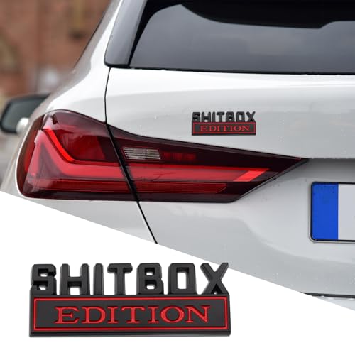 Image of Shit Box Edition Emblem, Car Exterior Emblems Badge 3D Sticker Decal, Shit Box Edition Emblem 3D Letter Sticker, 3D Fender Badge Decal Car Truck Replacement for All Cars