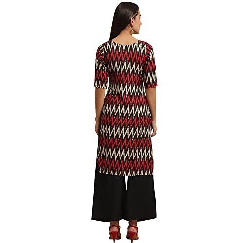 Image of Pinkmint Women's Crepe Floral Regular Kurta