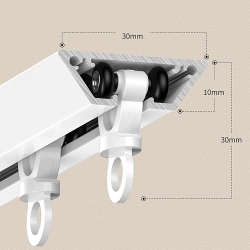 Riel de techo autoadhesivo sin taladro para colgar cortinas en armarios y ventanas 3