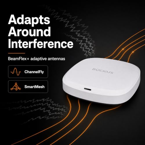 Image of Ruckus R575 Wi-Fi 7 Indoor Access Point - Tri-Band 9.3 Gbps, 2x2:2 BeamFlex+ Adaptive Antennas, 512 Devices, 2x 2.5GbE - Managed via Ruckus One, SmartZone, or Unleashed (901-R575-US00)