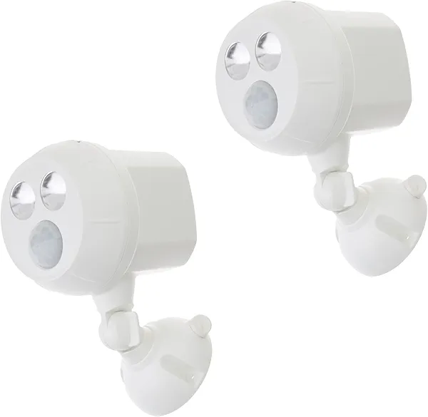 Beams MB380 400 Lumen Wireless Battery Powered Motion Sensing Ultra Bright LED Spotlight, 2-Pack, White