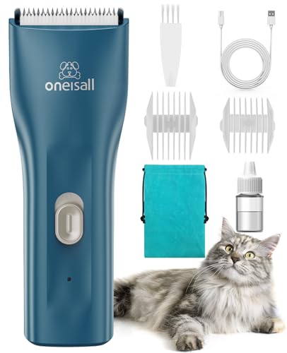 oneisall Pet Clipper for Cat Matted Hair, Pet Shaver for Cats Quiet Pet Clippers Waterproof Cordless...