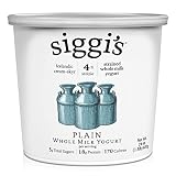 Siggi’s Icelandic Strained Whole Milk Yogurt, Plain, 24 OZ. – Thick, Protein-Rich Yogurt Snack
