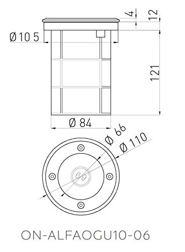 GTV Lighting ALFA Bodenleuchte GU10, Max.50W, IP67, Edelstahloptik Grau - Für Garten, Wege & Einfahrten